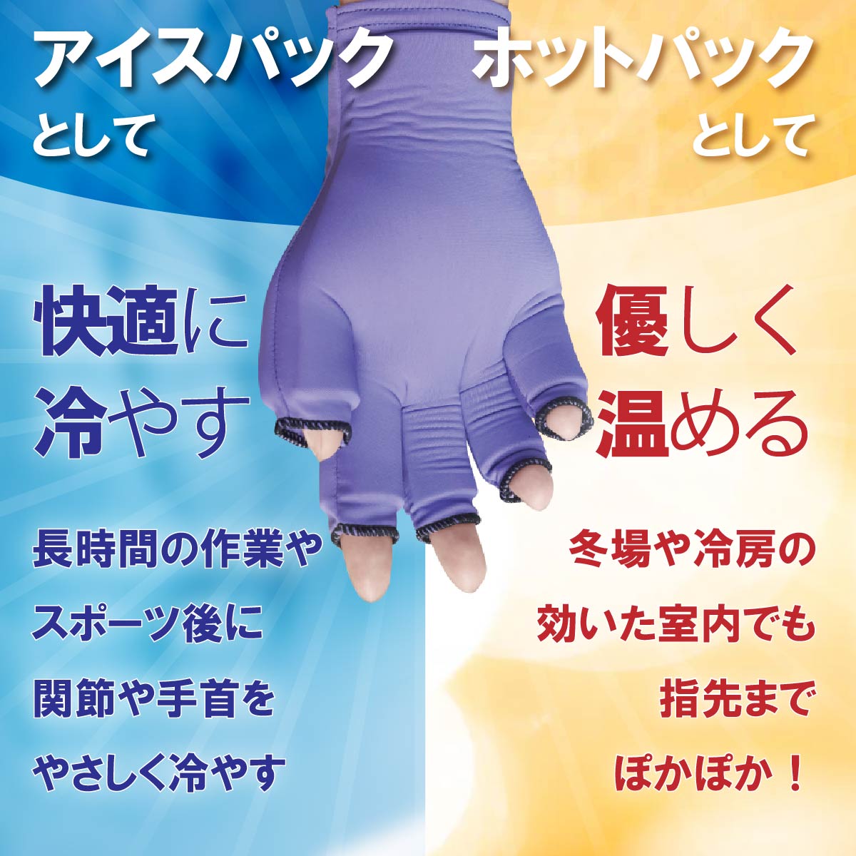 Kingworth HOT&COLD FINGER ARTHRITIS GLOVE(手用)冷温両用 アイシングサポーター ジェルパッド