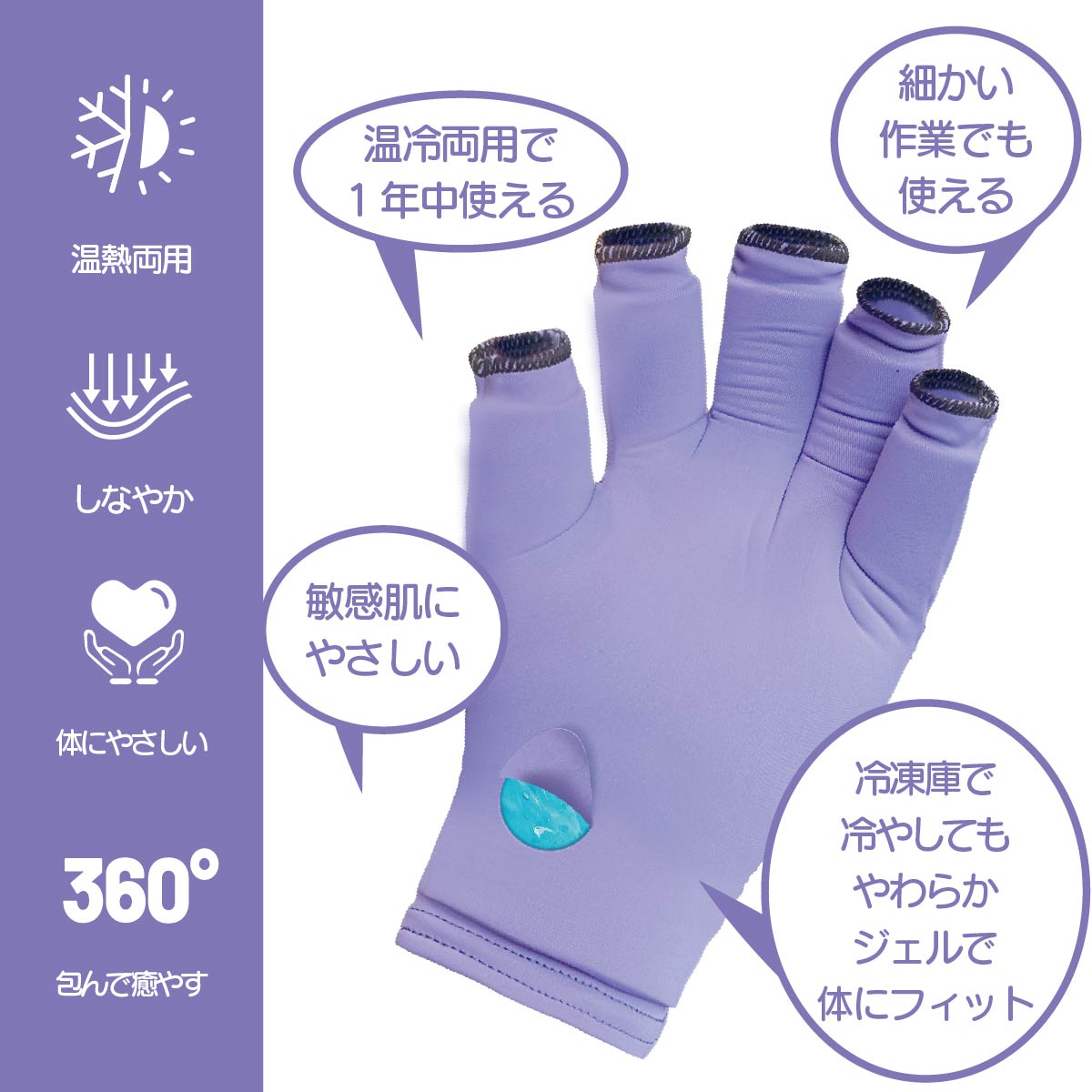 Kingworth HOT&COLD FINGER ARTHRITIS GLOVE(手用)冷温両用 アイシングサポーター ジェルパッド