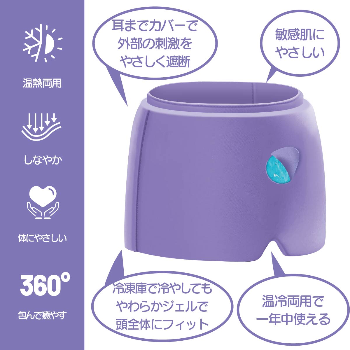 Kingworth HOT&COLD MIGRAINRELIEF HEAD HAT(頭用)冷温両用 アイシングサポーター ジェルパッド